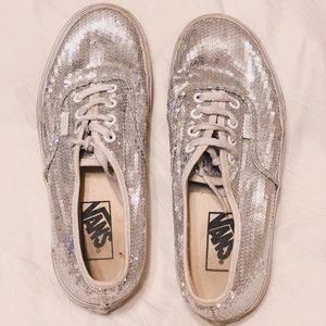 Silver Glitter Vans